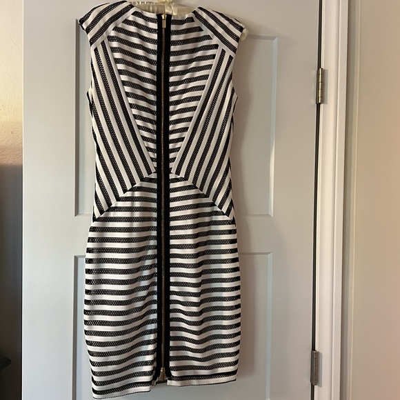 Cache White w/ black net overlay dress. Sz 4 - Picture 6 of 10